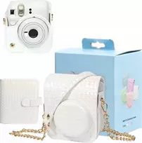 LoveInstant Set 2in1 dėklas, skirtas Fuji Instax Mini 12 + albumas 64 nuotraukoms / baltas