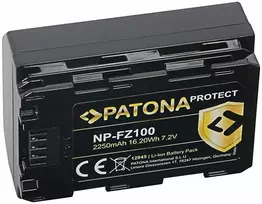Patona Protect NP-FZ100 2250mAh / 16.2Wh battery for Sony NP-FZ100 A7 III, A7R III, A7RM3, Alpha 7 R III, A9, Alpha 9