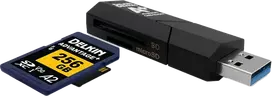 „Delkin“ kortelių skaitytuvas SD ir „MicroSD A2“ (USB 3.1)