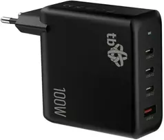TB Įkroviklis jungiama į tinklą 3x USB C + USB A Power Delivery juoda, GaN 100W