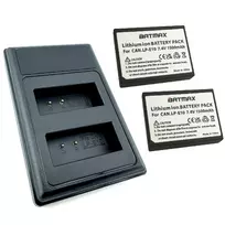 2x Canon LP-E10 akumuliatorius 1500 mAh+ dvigubas pakrovėjas