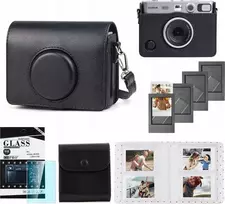 „LoveInstant“ dėklas 5 viename: dėklas + stiklas + 64 nuotraukų albumas + nuotraukų dėklas + rėmeliai, skirti „Fuji Instax Mini Evo“ / juodas