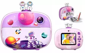 „Atmosphera“ momentinis fotoaparatas, 20 MP, 1080p kamera, asmenukių objektyvas, nuotraukų spausdintuvas / P83, rožinis