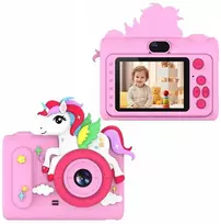 40MP skaitmeninis fotoaparatas su HD objektyvu ir asmenukėmis vaikams, MP3 žaidimai / Xrec H05 / Rožinis vienaragis