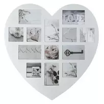 Atmosphera Nuotraukų rėmelis Medinis širdies nuotraukų rėmelis Multi Frame Baltas