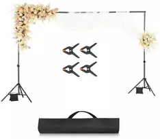 Fono stovas vakarėliams ir fotostudijai, 198 x 300 cm, reguliuojama fono palaikymo sistema, nešiojamas fotografijos stovas