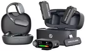 Mikrofonas Hollyland LARK MAX 2 Ultimate Combo su OWS monitorius ausinės + Camera RX + USB-C RX microphone system