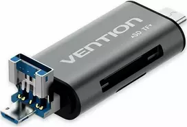 „Vention USB3.0“ daugiafunkcis kortelių skaitytuvas, pilkas, metalinis