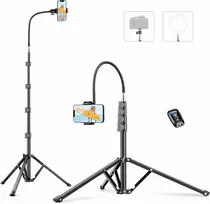 Victiv P70 aukštas aliuminio trikojis telefonams ir fotoaparatams, 224 cm, juodas
