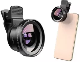 Telefono Objektyvas - Apexel APL-0.45WM 0.45x Plataus Kampo + 12.5x Makro Objektyvas