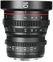 Objektyvas - Meike MK 10mm T2.2 Micro 4/3 Cine objektyvas, rankinis fokusavimas, juodas