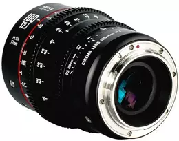 Objektyvas - Meike MK 100mm T2.1 EF montavimas, 0.9m fokusas, 12 peiliukų diafragma