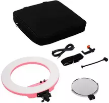 Apšvietimo Įranga - Caruba Round Vlogger 18" LED Set 9800 Lumen Rožinė