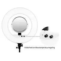 Apšvietimo Įranga - Caruba Round Vlogger 18" LED Set 100W 9800 Lumen Balta