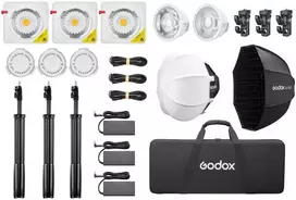 Apšvietimo įranga - Godox ML100BI KIT3 LED vaizdo šviesa reguliuojama 2800K-6500K