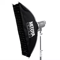 Apšvietimo įranga - MITOYA MOTION STRIP Softbox 30x120cm Bowens, 2 difuzoriai, tinklelis