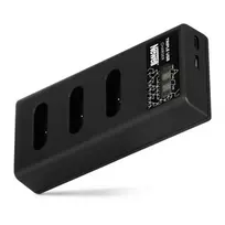 Baterijų Įkroviklis - Newell CD-USB-C Trijų Kanalų Įkroviklis Sony NP-BX1 Baterijoms USB-C/Micro USB Juodas