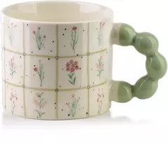 Affek Design NARIA Puodelis 350ml 9x14x8cm kwiatki