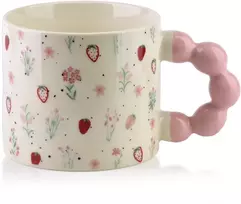 Affek Design NARIA Puodelis 350ml 9x14x8cm truskawki