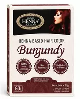 Pagaminta Indijoje pagal Elfam Herbalshop SIA, Latvija užsakymą Plaukų dažai Indian Henna Salon Burgundy, chna pagrindu, 6x10g