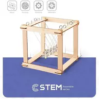 Extra Digital Švietimo Žaislas - Papildomas Skaitmeninis Medinis Surinkimo Rinkinys Niutono Pendulas, STEM Modelis, 6-8 Metai, Natūralus Medis