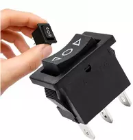 Momentinis svirtinis jungiklis - monostabilus KCD1- 21x15mm (ĮJUNGTA)-IŠJUNGTA-(ĮJUNGTA) 250V - 3 kontaktų