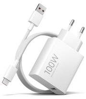 Originalus baltas 100W 1xUSB-A pakrovėjas + USB-A - USB-C 6A laidas "Xiaomi MDY-19-ER"