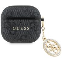 GUESS 4G Rhinestone Charm Case for AirPods 4, black