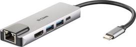 D-LINK DUB-M520 USB-C Hub with Ethernet and Power Delivery (silver)