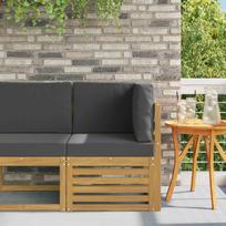 Lauko kampinė sofa Kietos akacijos mediena Balta