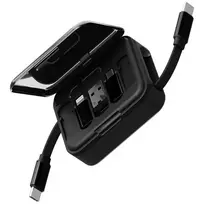 Energea Bazic GoCharge Loop 5-in-1 data transfer and charging cable | USB-A to Lightning, Micro USB | 1m | black