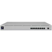 Ubiquiti USW-Mission-Critical switch with integrated 368Wh Lithium-ion battery, capable of providing uninterruptible power for 8 devices.
