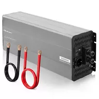 Qoltec „Pure Sine Wave“ įtampos keitiklis | 24 V į 230 V | 5000/10000 W | LCD | USB | Suderinamas su LiFePO4, GEL ir AGM baterijomis