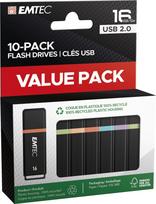 Emtec K100 USB flash drive 16GB USB Type-A 2.0 Black, Multicolour