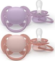 Philips Avent - Ultra soft soother, 6-18m,  purple and pink