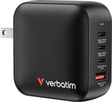 Verbatim - Mini GaN Charger 100W 4 Port US plug with EU and UK adaptors