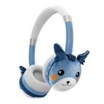 Vaikiškos „Bluetooth“ ausinės STREETZ pliušinės, mikrofonas, mėlynos BT20-BLU / 6612134