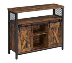 Komoda FIRA su stumdomomis durelėmis 100x80x33 cm ruda/juoda