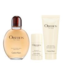 Set Calvin Klein: Obsession Eau De Toilette For Men, 125 ml + Obsession Calming After-Shave Balm, 100 ml + Obsession Anti-Sweat Deodorant Stick For Men, 75 g