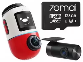 „70mai Omni X800 4K“ rinkinys, raudonos spalvos + „70mai“ SD kortelė, 128GB