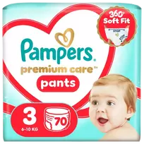 Pampers Premium Care Sauskelnės-Kelnaitės, 3 dydis, 70 vnt.