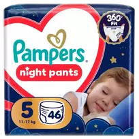 Pampers Night Pants Sauskelnės-Kelnaitės, 5 dydis, 46 vnt.