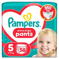 Pampers Active Baby Pants Sauskelnės, 5 Dydis, 58 vnt.