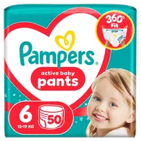 Pampers Active Baby Pants Sauskelnės, 6 Dydis, 50 vnt.