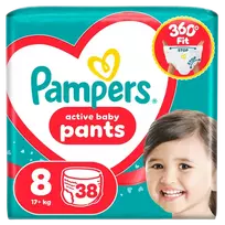 Pampers Active Baby Pants Sauskelnės, 8 Dydis, 38 vnt.