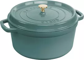STAUB LA COCOTTE Apvalus ketaus puodas, 2,2 l, eukalipto spalvos