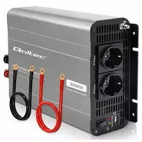 Qoltec MS Wave įtampos keitiklis | 12 V į 230 V | 1500/3000 W | USB | Suderinamas su LiFePO4, GEL ir AGM baterijomis