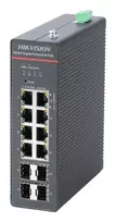 Hikvision DS-3T1512HP-SI-8P4FKIT(240W) tinklo komutatorius Valdomas Gigabit Ethernet (10/100/1000) Maitinimas per Eternetą (PoE) Juoda