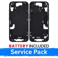 Ekrano rėmas / Vidinis korpusas skirtas Apple iPhone 15 korpusas + baterija / Black / (Service Pack)