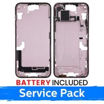 Ekrano rėmas / Vidinis korpusas skirtas Apple iPhone 15 Plus korpusas + baterija / Pink / (Service Pack)